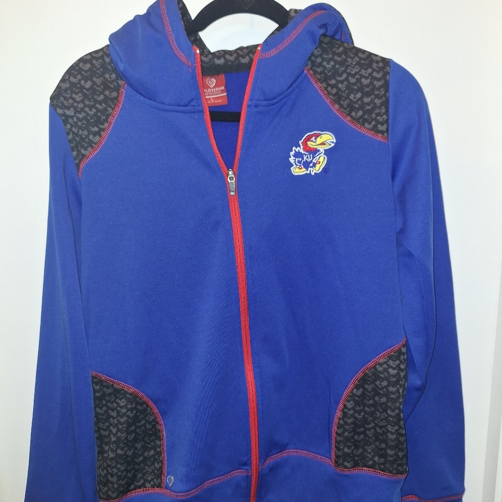 Colosseum KU JAYHAWKS  Zip Hooded Jacket Size L